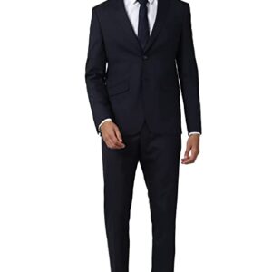 Peter England Polyester Blend Men Navy Two Piece Suit Business Vest (PISUSNSPP26797 40)