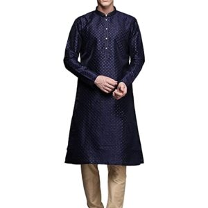 Manyavar Kurta Set for Men, Full Sleeves Mandarin Collar Ethnic Kurta Set for Engagement, Wedding, Party Solid